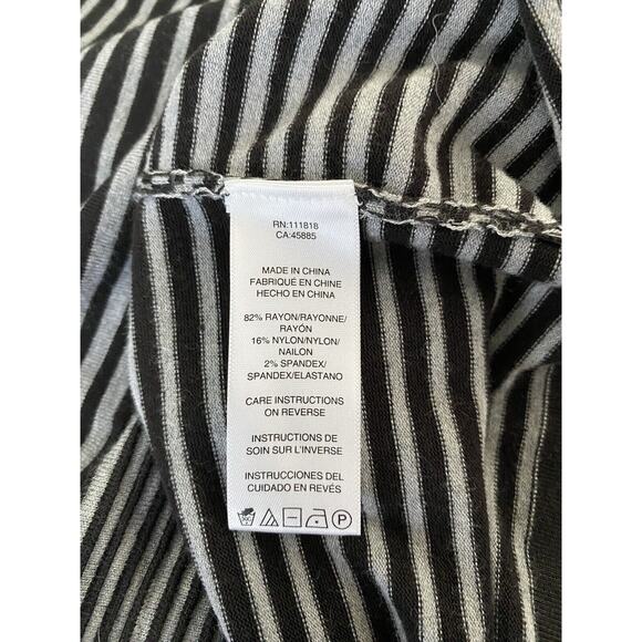 Mchael Kors Sz L Black White Geometric Layered Knit Shoulder Zippers Dress - Picture 7 of 13